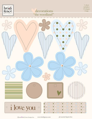 Heidi Grace - The Woodland - Plastic Shape Decorations  (sold in 3's)